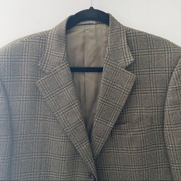 Corneliani Men’s Grey Check Wool Cashmere Blazer 50R - Picture 3 of 11